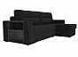 Диван угловой Эридан правый Велюр Черный