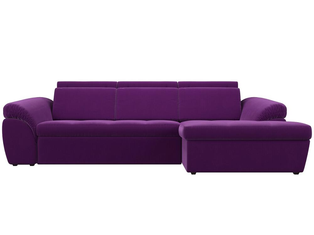 Диван угловой Мисандра правый Микровельвет Фиолетовый кровать интерьерная афина микровельвет фиолетовый 160х200