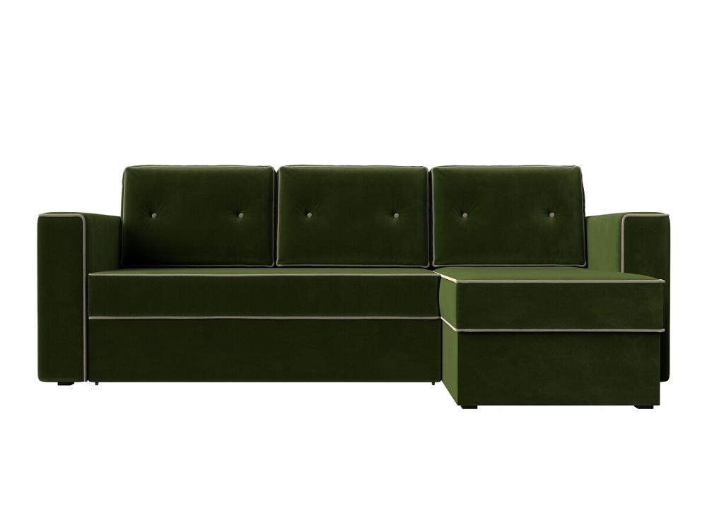Угловой диван Принстон правый Микровельвет Зеленый стул поль зеленый 19 велюр каркас 4 шт 1 к
