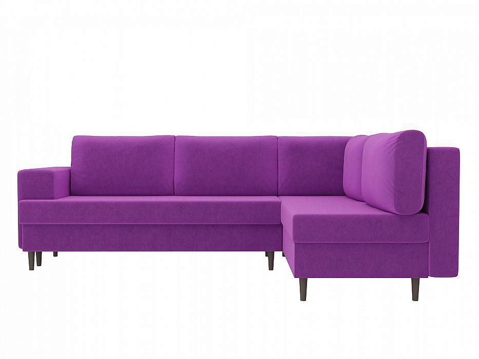 Диван угловой Сильвана правый Микровельвет Фиолетовый кровать интерьерная ларго микровельвет фиолетовый 160х200