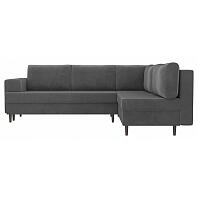Диван угловой Сильвана правый Велюр Серый