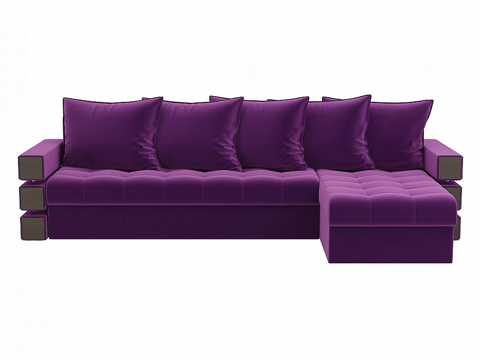 Диван угловой Венеция правый Микровельвет Фиолетовый кровать интерьерная ларго микровельвет фиолетовый 160х200
