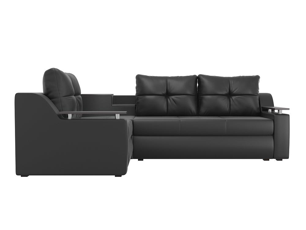 Угловой диван Тесей Экокожа Чёрный левый угол крючки пришивные пластиковые для верхней одежды 5 × 1 5 см 6 шт чёрный