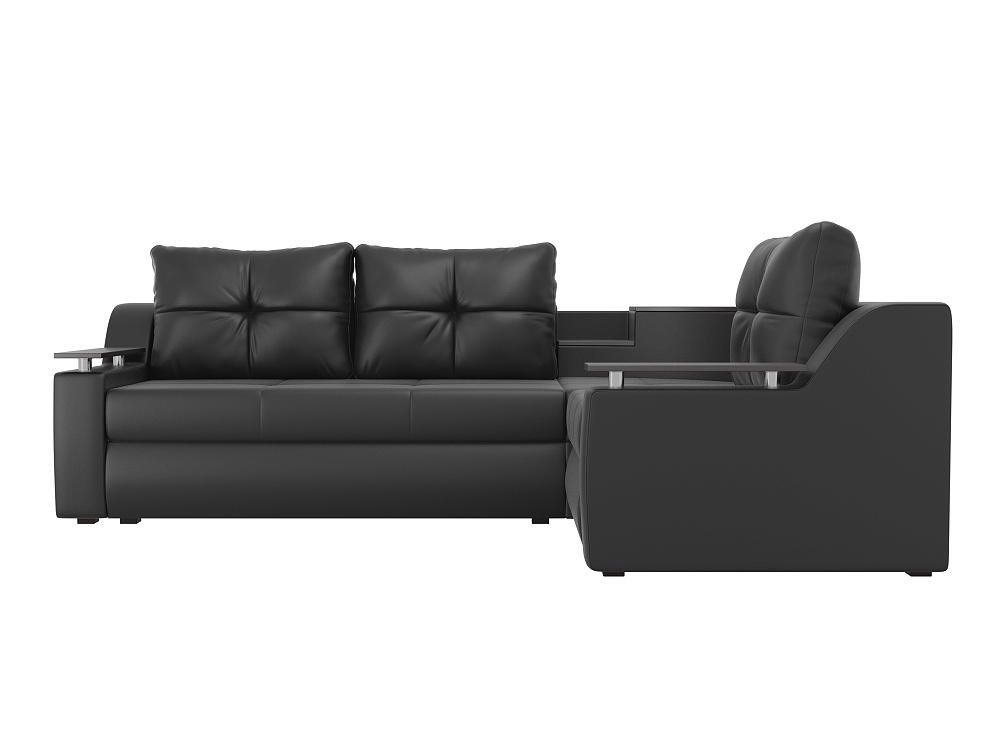Угловой диван Тесей Экокожа Чёрный правый угол кресло для геймеров cooler master caliber r2c gaming серый чёрный