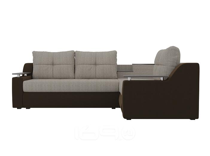 Угловой диван Тесей Корфу 02 Микровельвет Коричневый правый угол