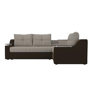 Угловой диван Тесей Корфу 02 Микровельвет Коричневый правый угол