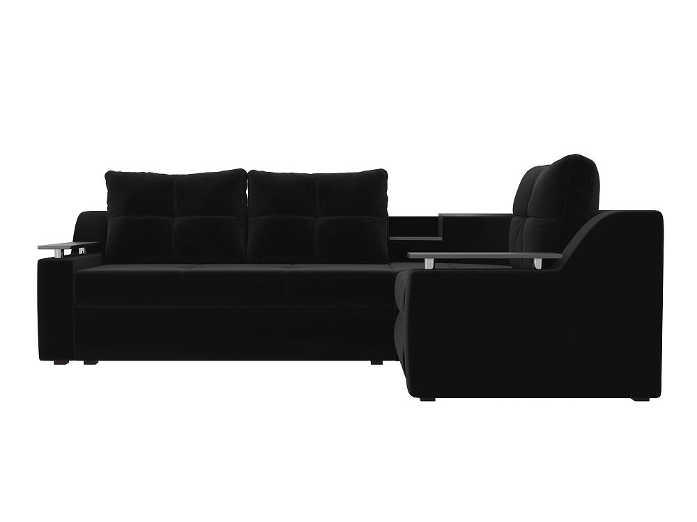 Угловой диван Тесей Микровельвет Чёрный правый угол кресло для геймеров a4tech bloody gc 370 чёрный