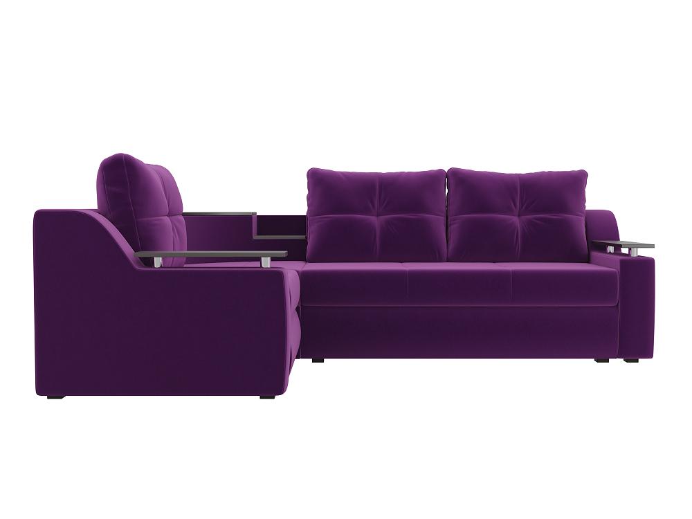 Угловой диван Тесей Микровельвет Фиолетовый левый угол фитнес резинка 30 5 х 7 6 х 0 07 см нагрузка 6 кг фиолетовый