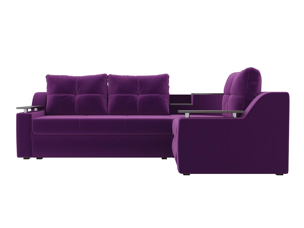 Угловой диван Тесей Микровельвет Фиолетовый правый угол фитнес резинка 30 5 х 7 6 х 0 07 см нагрузка 6 кг фиолетовый