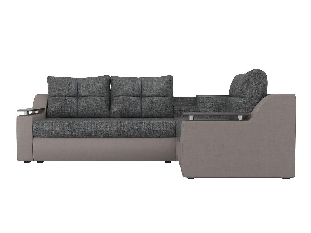 

Угловой диван Тесей Рогожка Серый Бежевый правый угол, Серый/бежевый;серый