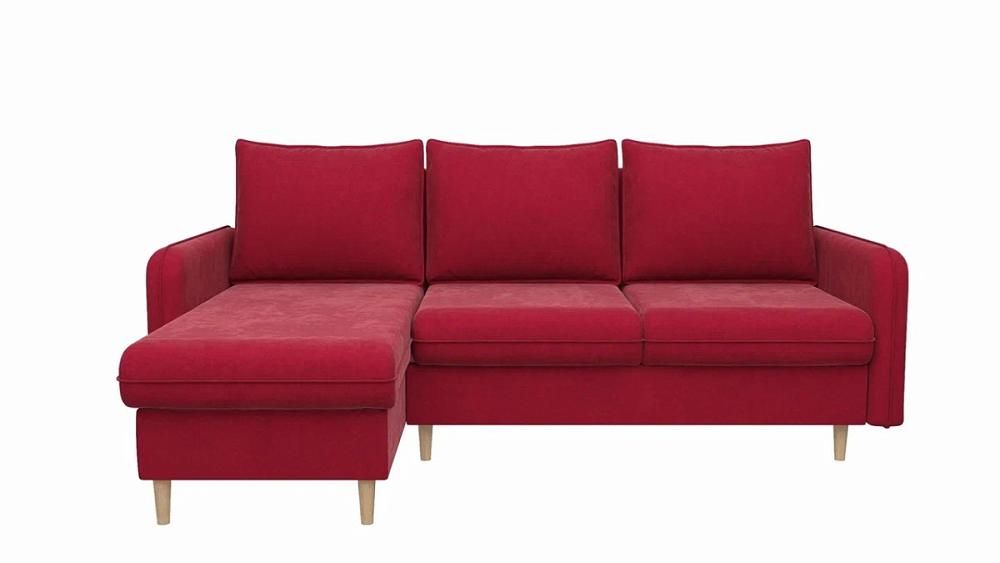 Угловой диван Торонто Микровельвет Красный угол Левый поводок 3 м х 2 5 см красный