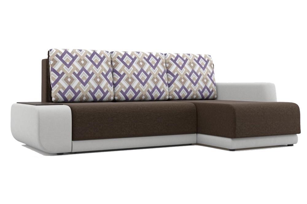 

Диван угловой правый Соло Velvet lux 7/Ethnos 02, Серый;коричневый
