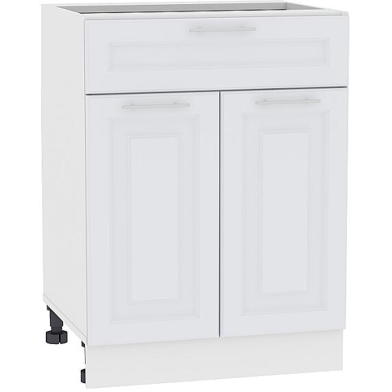Шкаф нижний с 2-мя дверцами и ящиком Ницца Royal Н 601М Blanco-Белый