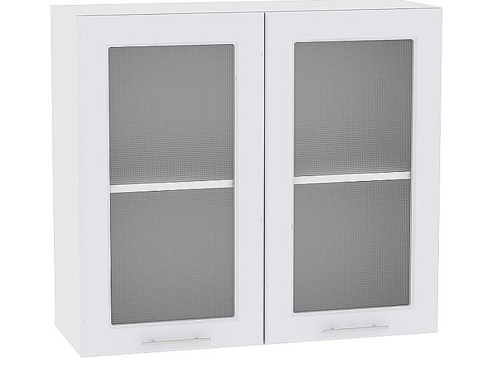 Шкаф верхний с 2-мя остекленными дверцами Ницца Royal В 800 Blanco-Белый
