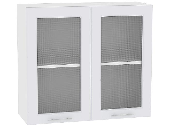 Шкаф верхний с 2-мя остекленными дверцами Ницца Royal В 809 Blanco-Белый