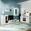 GLOSS гостинная - 3 Белый/Белый глянец /комод 80/тумба под тв 200