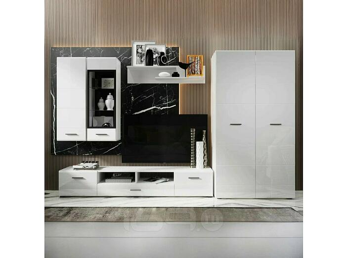 GLOSS гостинная -8 Белый/Белый глянец /тумба под тв 140