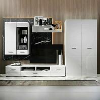 GLOSS гостинная -8 Белый/Белый глянец /тумба под тв 140
