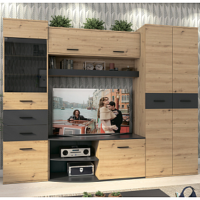 Гостиная Амалия СТЛ.430.00 Дуб дикий/Черный графит