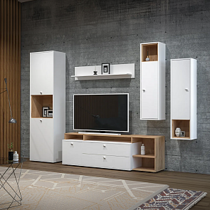 Гостиная Бэль-01 Белый/Дуб Золотой