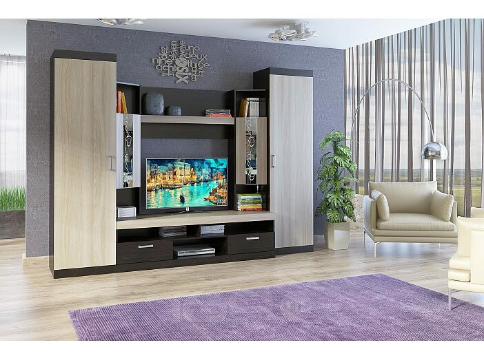 Гостиная Мальта Дуб-феррара/Ясень шимо светлый