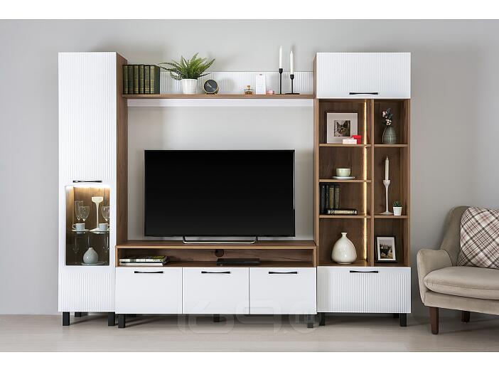 Гостиная Манхеттен Дуб Крафт табачный/Белый глянец