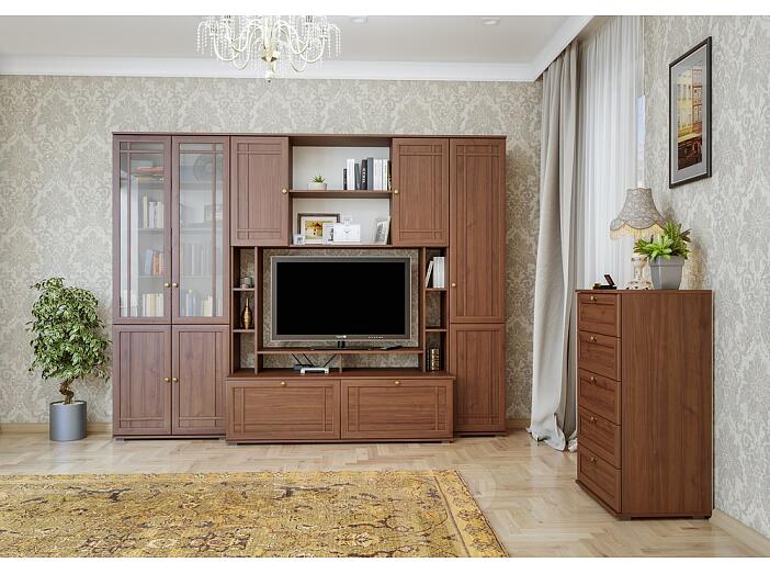 Гостиная Марко-01 Орех селект каминный