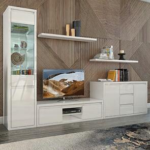 Гостиная Норден Белый/Белый глянец