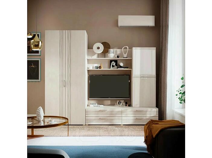 Гостиная Асти Вариант №2 (Сандал светлый, Сандал светлый)