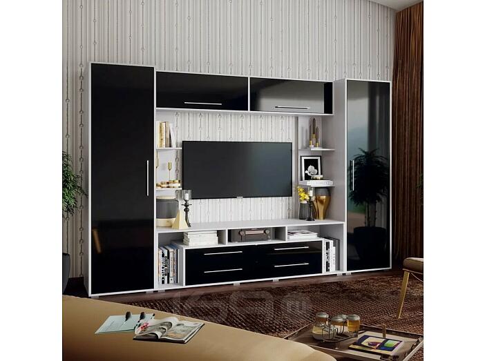 Гостиная Гармония  (Черный Глянец, Белый)