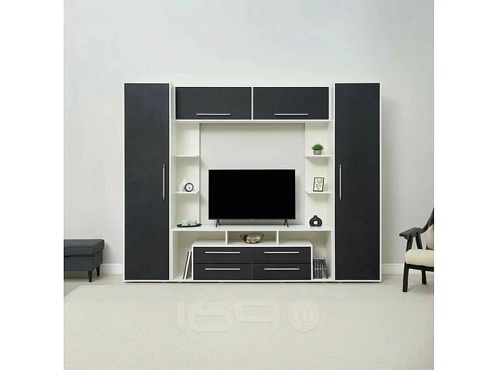 Гостиная Гармония  (Пластер Блэк, Белый)