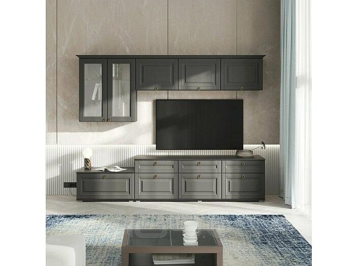 Гостиная Престиж 1 Вариант №5 (Графит структурный, Графит)