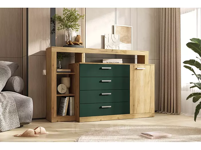 Ангара Комод (2УПК) (Изумрудный/Дуб Крафт, Дуб Крафт)
