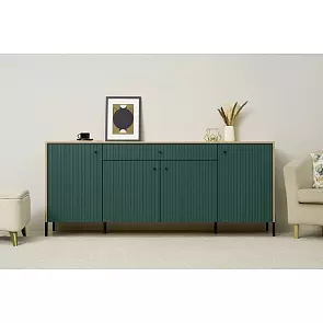 Оливия Комод (металл) (Браш Мени Грин, Дуб Крафт)