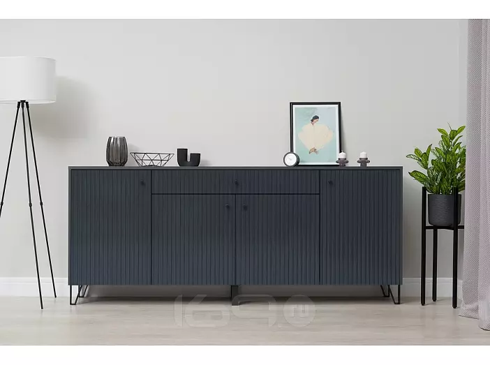 Оливия Комод (металл) (Графит Глянец, Графит)