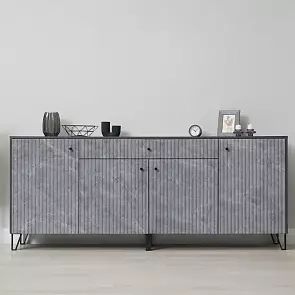 Оливия Комод (Мрамор Глянец, Графит)
