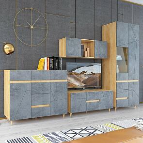 Гостиная Киото-01 Дуб небраска/Бетон тёмный