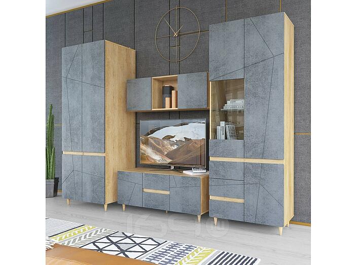 Гостиная Киото-02 Дуб небраска/ Бетон тёмный