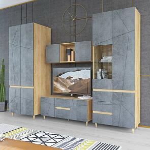 Гостиная Киото-02 Дуб небраска/ Бетон тёмный