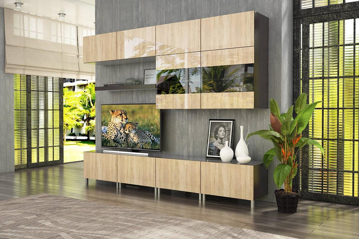 

Гостиная Прато 1945-8 Дуб сонома глянец/Дуб ферарра