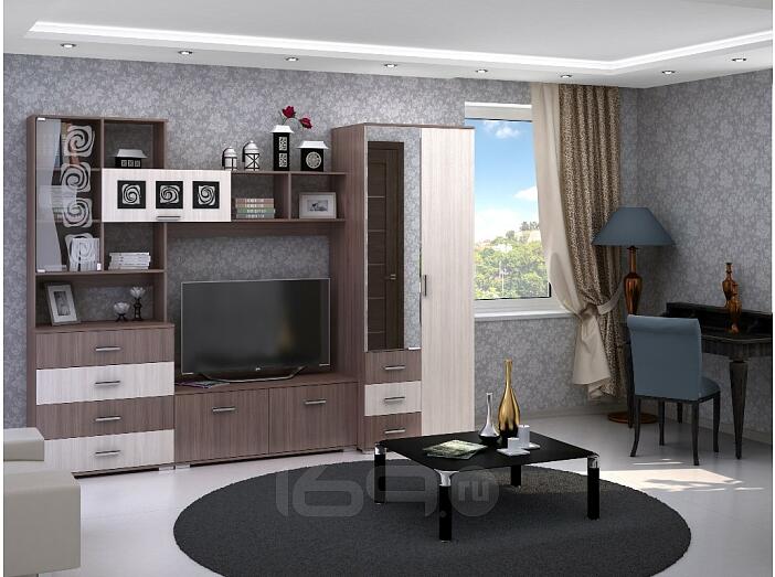 Гостиная Рошель-05 Ясень шимо темный/светлый