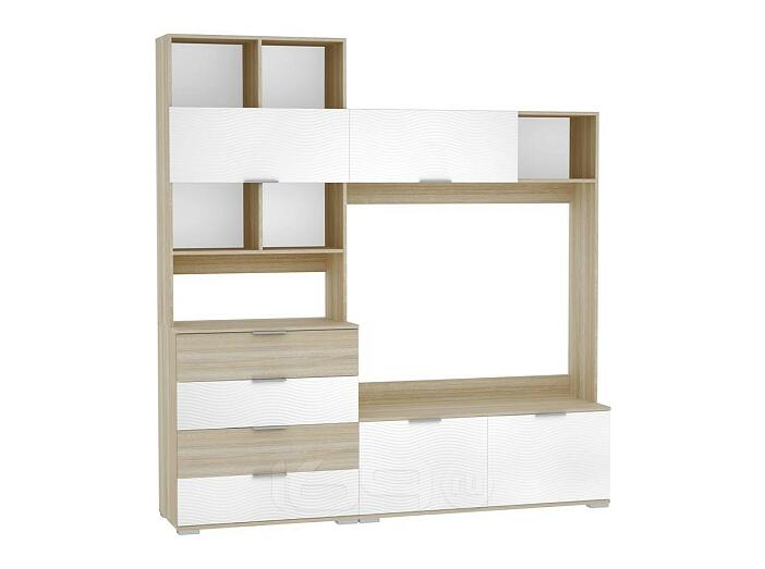 Гостиная Терра-03 Белый глянец/Дуб сонома