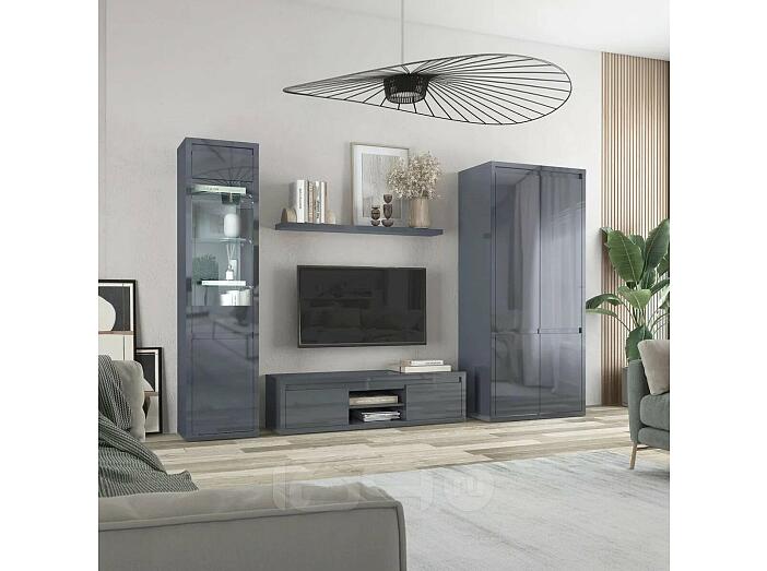 Гостиная Норден Серый глянец