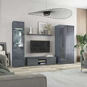 Гостиная Норден Серый глянец