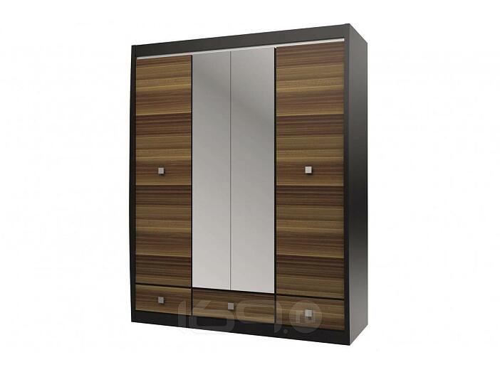 Шкаф с зеркалом 4-х дверный с 3-мя ящиками Ксено СТЛ.078.19 Слива валлис/ Дуб ферарра