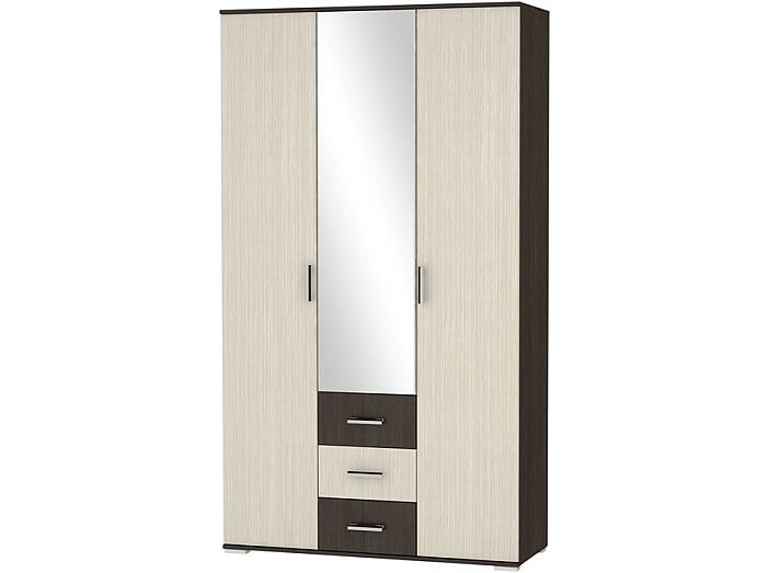 Шкаф трехстворчатый Рошель ШК-813 с ящиками ЛДСП Венге/Дуб белфорд