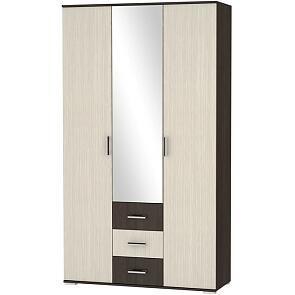 Шкаф трехстворчатый Рошель ШК-813 с ящиками ЛДСП Венге/Дуб белфорд