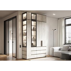 Норд гостиная 1 Дуб Крафт Белый/Дуб Крафт Белый 1500*510*2654