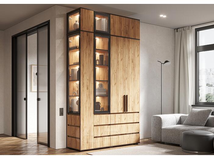 Норд гостиная 1 Дуб Крафт/Дуб Крафт 1500*510*2654