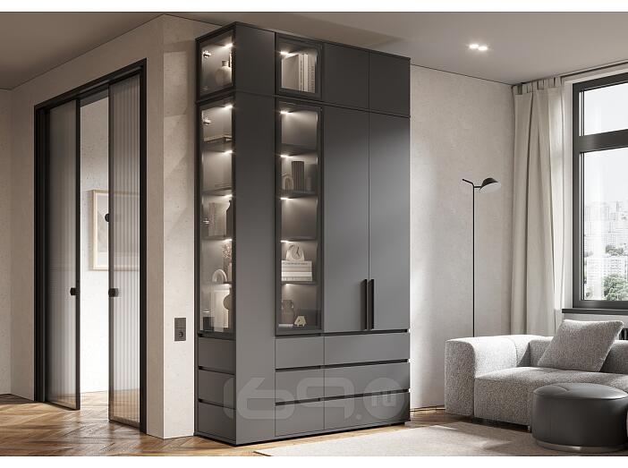 Норд гостиная 1 Графит/Графит 1500*510*2654